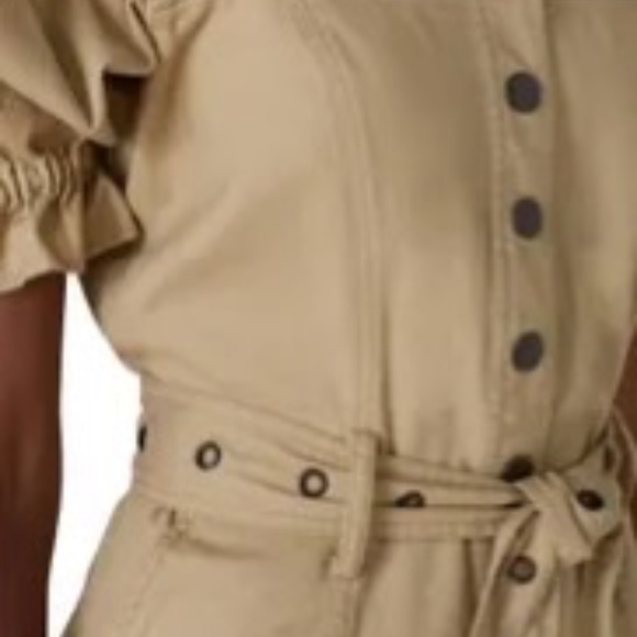 Marissa Webb Rent the Runway Puff sleeve canvas dress khaki sz2 $332 - Picture 4 of 5